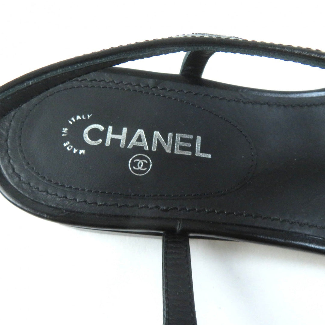 CHANEL Sandals G24355 Main: Leather black Women 34 1/2 C Used Authentic