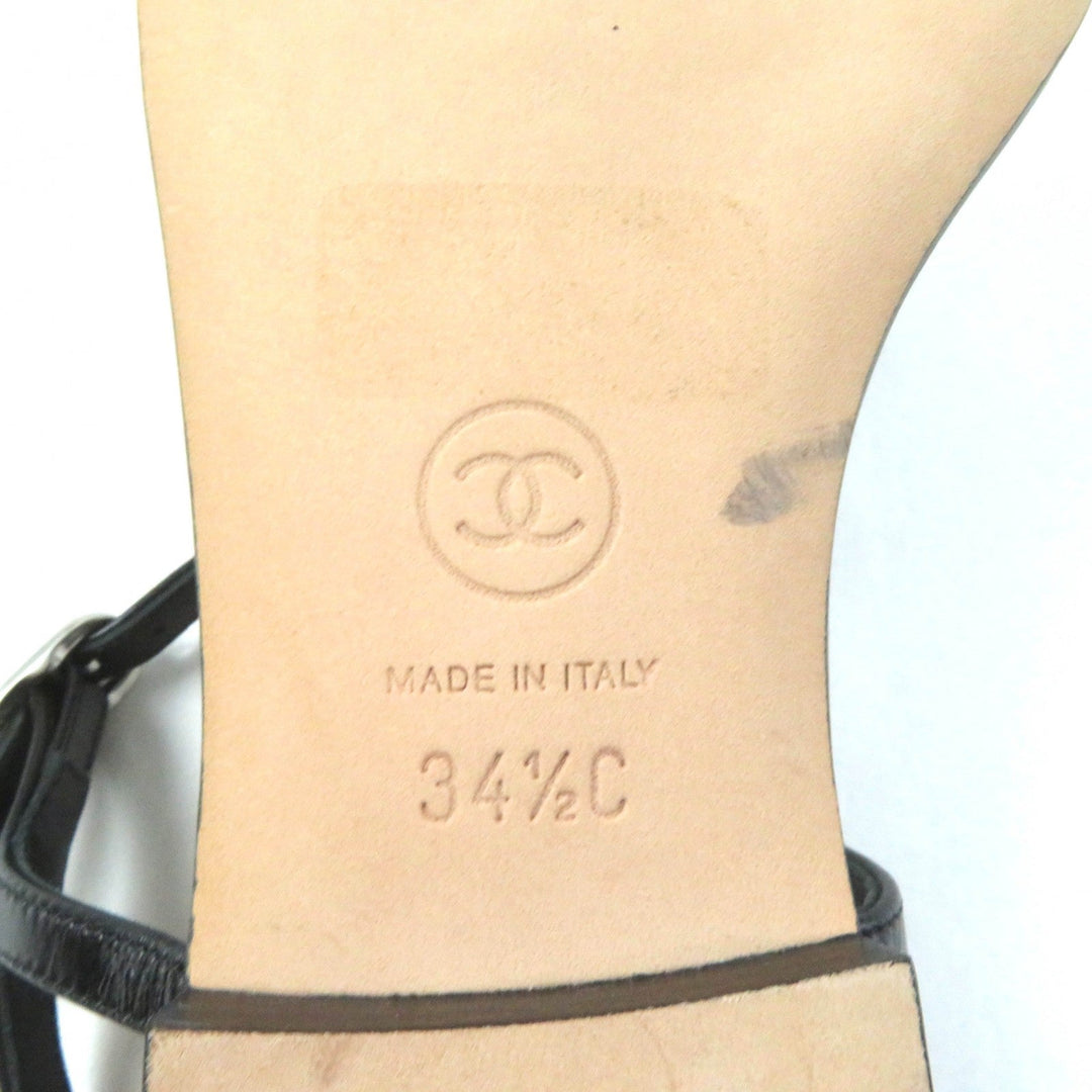 CHANEL Sandals G24355 Main: Leather black Women 34 1/2 C Used Authentic