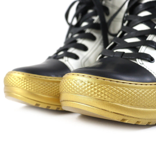 LOUIS VUITTON Ankle boots Main: Leather White Black Gold Arclight line Women 37 Used Authentic