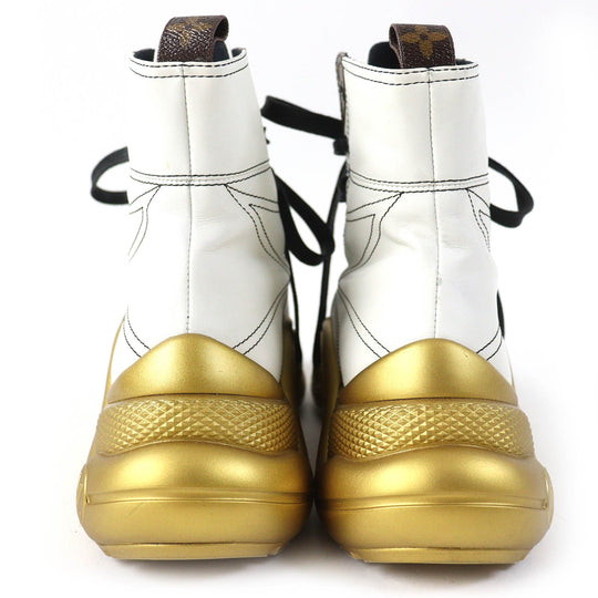 LOUIS VUITTON Ankle boots Main: Leather White Black Gold Arclight line Women 37 Used Authentic