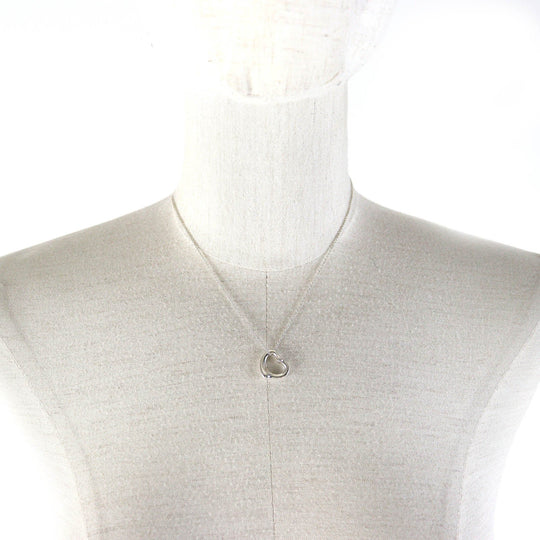 TIFFANY&Co. Necklace Main: SV925, Part: Diamond Silver El Saperetti Open Heart Pendant Women Used Authentic