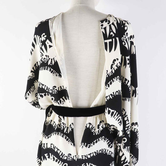 VALENTINO dress QB2VAIJ242E 100% silk, 100% nylon, lining: 100% silk Black White Women 36 Used Authentic