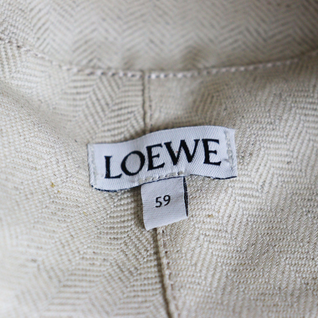 LOEWE hat K820HB1X19 Outer: 100% cotton, Part: Calfskin, Lining: 100% cotton beige mens Used Authentic