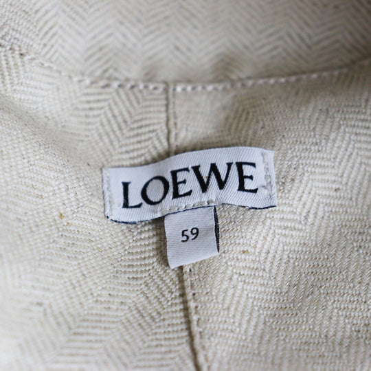 LOEWE hat K820HB1X19 Outer: 100% cotton, Part: Calfskin, Lining: 100% cotton beige mens Used Authentic