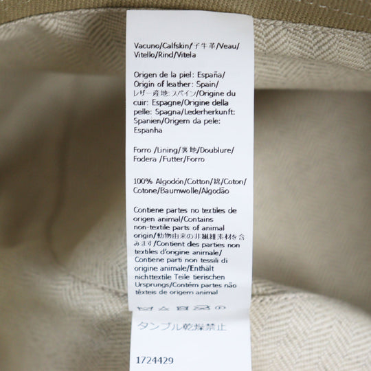 LOEWE hat K820HB1X19 Outer: 100% cotton, Part: Calfskin, Lining: 100% cotton beige mens Used Authentic