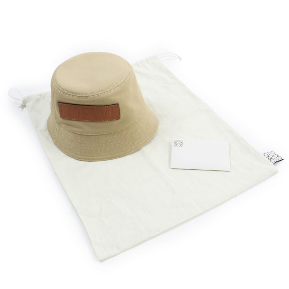 LOEWE hat K820HB1X19 Outer: 100% cotton, Part: Calfskin, Lining: 100% cotton beige mens Used Authentic
