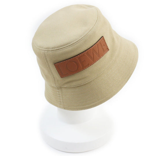 LOEWE hat K820HB1X19 Outer: 100% cotton, Part: Calfskin, Lining: 100% cotton beige mens Used Authentic