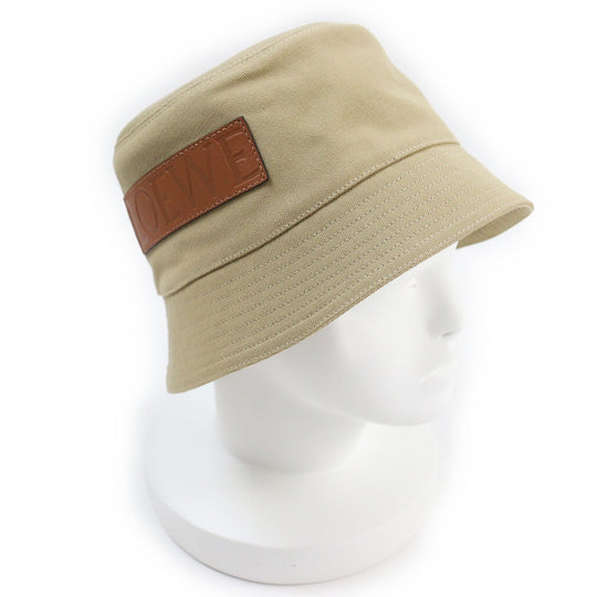 LOEWE hat K820HB1X19 Outer: 100% cotton, Part: Calfskin, Lining: 100% cotton beige mens Used Authentic