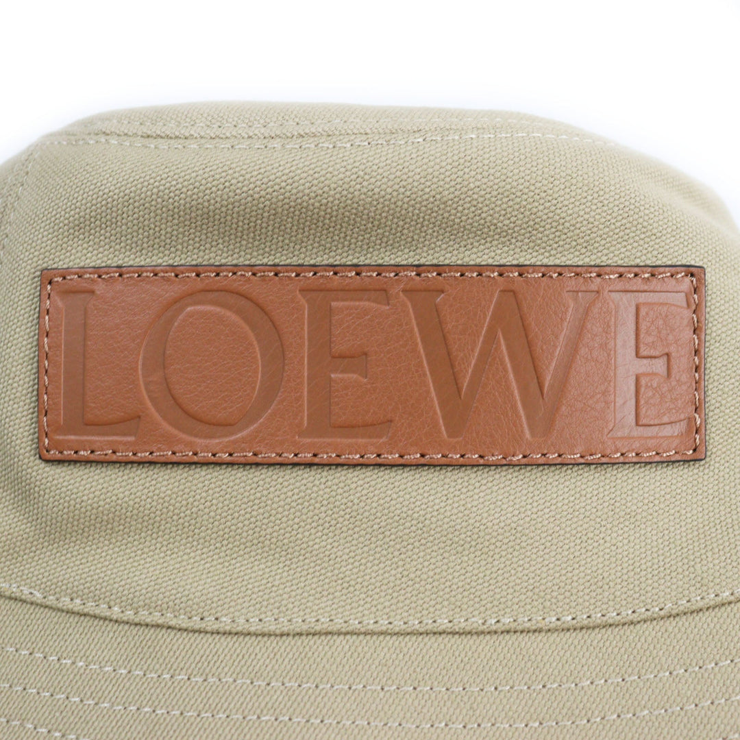 LOEWE hat K820HB1X19 Outer: 100% cotton, Part: Calfskin, Lining: 100% cotton beige mens Used Authentic