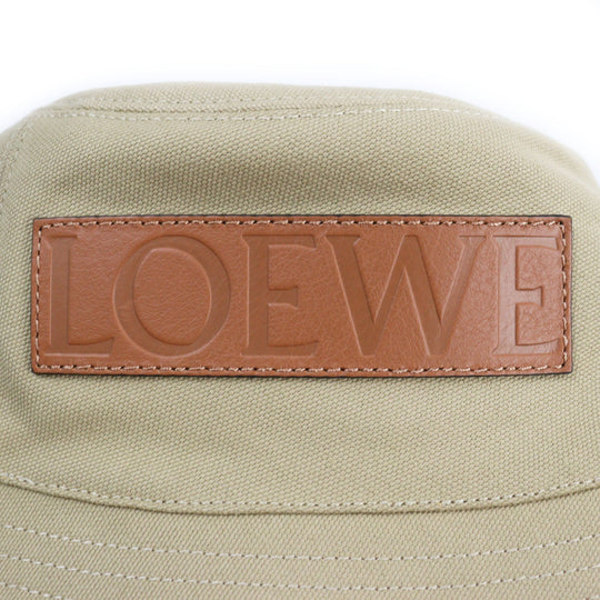 LOEWE hat K820HB1X19 Outer: 100% cotton, Part: Calfskin, Lining: 100% cotton beige mens Used Authentic