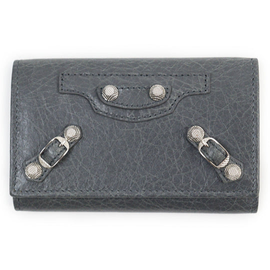 BALENCIAGA Key case Key holder  285377 Main: Leather gray Classic Continental mens Used Authentic