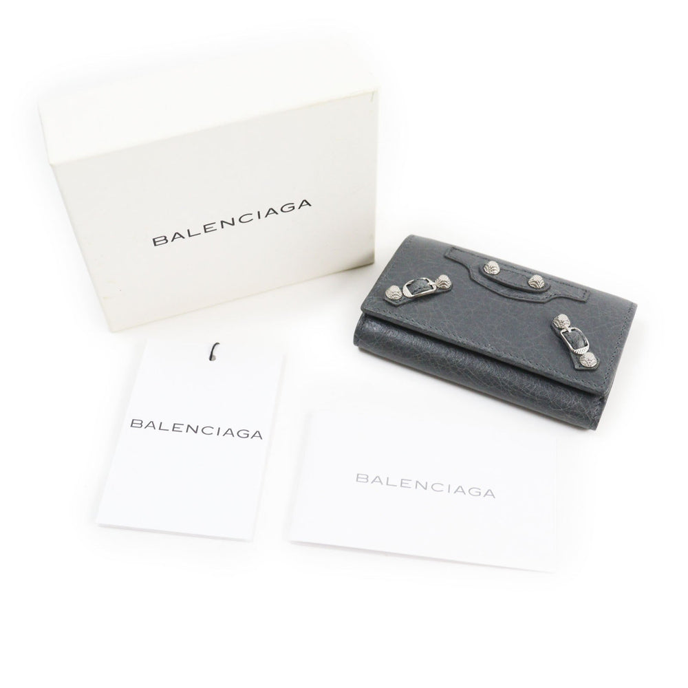 BALENCIAGA Key case Key holder  285377 Main: Leather gray Classic Continental mens Used Authentic