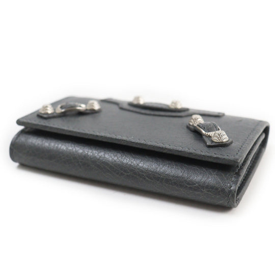 BALENCIAGA Key case Key holder  285377 Main: Leather gray Classic Continental mens Used Authentic