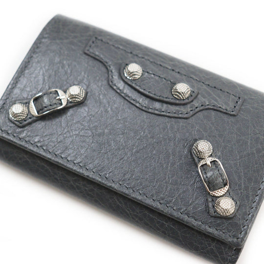 BALENCIAGA Key case Key holder  285377 Main: Leather gray Classic Continental mens Used Authentic