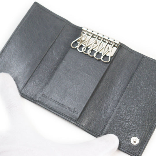 BALENCIAGA Key case Key holder  285377 Main: Leather gray Classic Continental mens Used Authentic