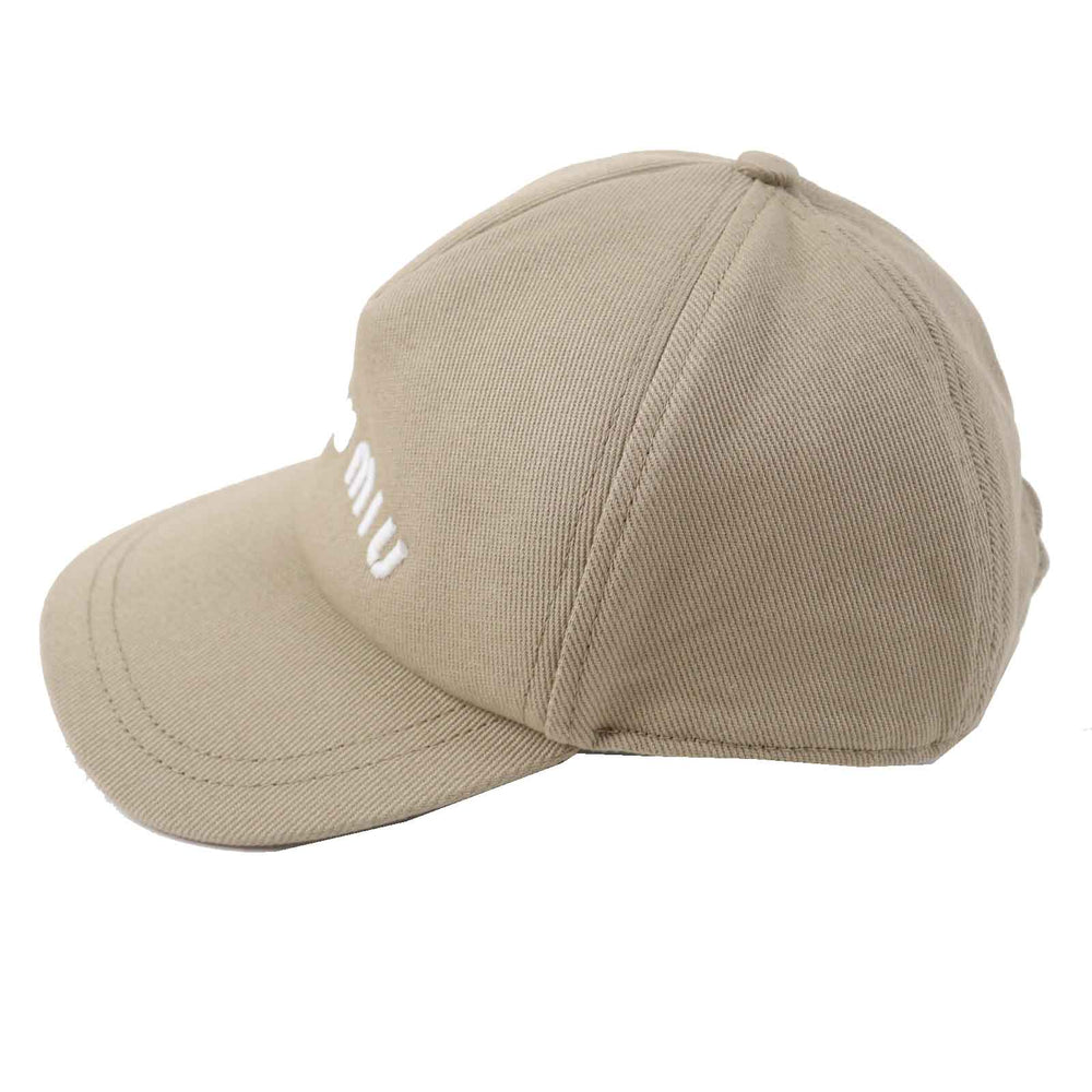 MIUMIU cap 5HC179 Main: 100% cotton beige Women M Used Authentic