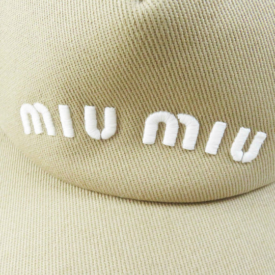 MIUMIU cap 5HC179 Main: 100% cotton beige Women M Used Authentic