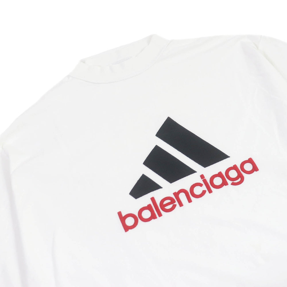BALENCIAGA Short sleeve T-shirt 731369 Main: 100% cotton, Part: 96% cotton, Part: 4% polyurethane, Part: 100% polyester white Performance Logo Aditas Collaboration mens 1 Used Authentic