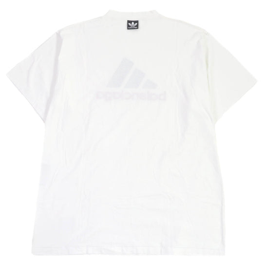 BALENCIAGA Short sleeve T-shirt 731369 Main: 100% cotton, Part: 96% cotton, Part: 4% polyurethane, Part: 100% polyester white Performance Logo Aditas Collaboration mens 1 Used Authentic