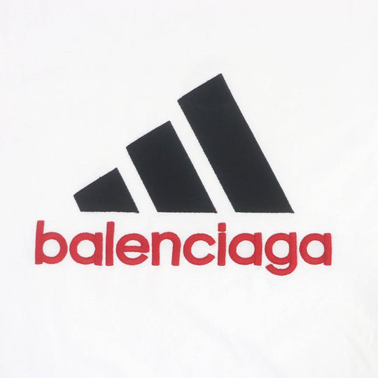 BALENCIAGA Short sleeve T-shirt 731369 Main: 100% cotton, Part: 96% cotton, Part: 4% polyurethane, Part: 100% polyester white Performance Logo Aditas Collaboration mens 1 Used Authentic