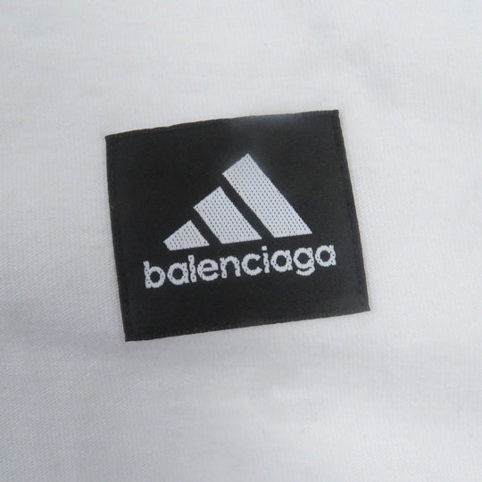 BALENCIAGA Short sleeve T-shirt 731369 Main: 100% cotton, Part: 96% cotton, Part: 4% polyurethane, Part: 100% polyester white Performance Logo Aditas Collaboration mens 1 Used Authentic