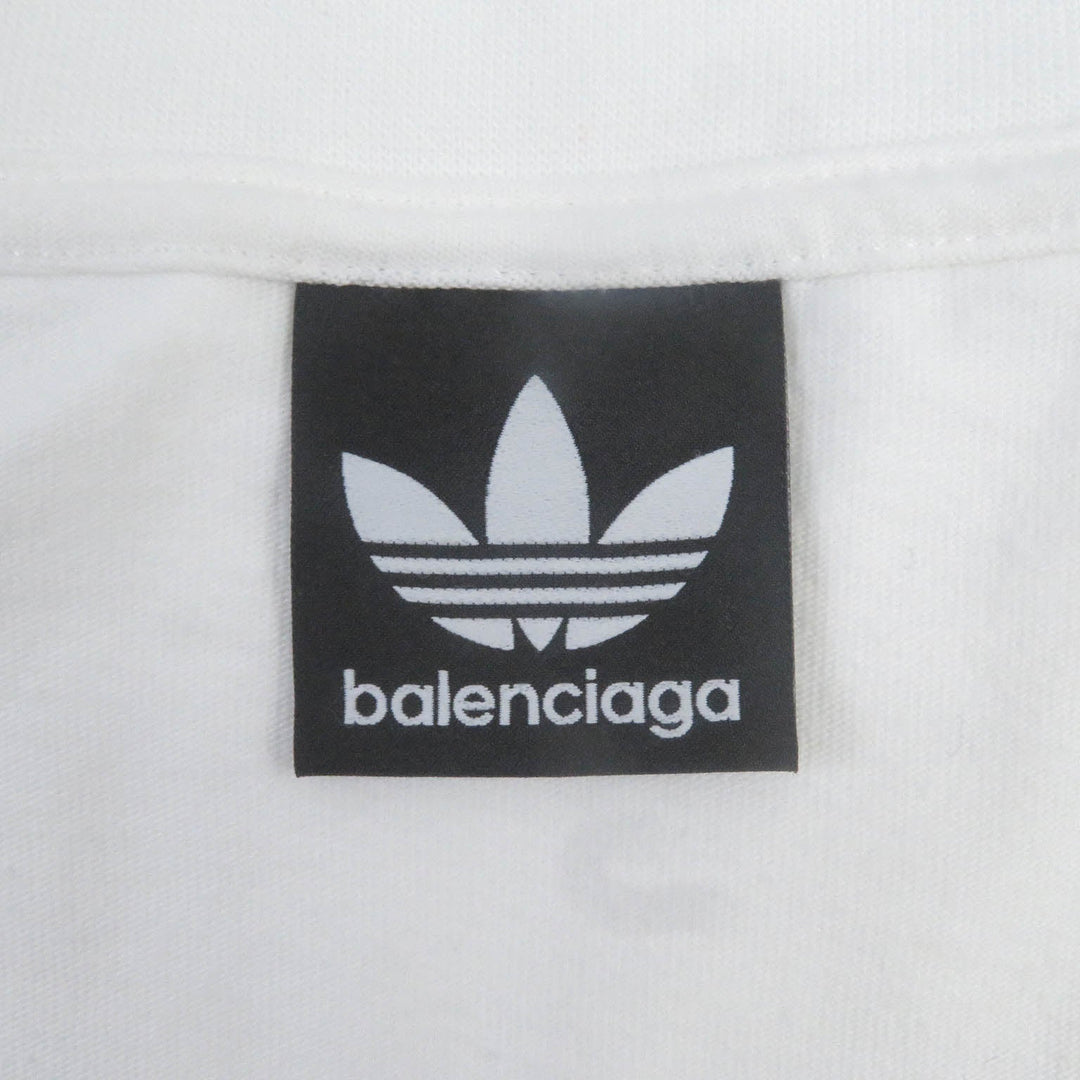 BALENCIAGA Short sleeve T-shirt 731369 Main: 100% cotton, Part: 96% cotton, Part: 4% polyurethane, Part: 100% polyester white Performance Logo Aditas Collaboration mens 1 Used Authentic