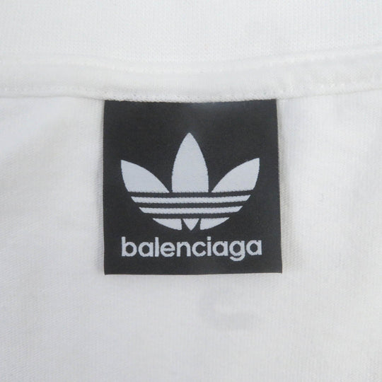 BALENCIAGA Short sleeve T-shirt 731369 Main: 100% cotton, Part: 96% cotton, Part: 4% polyurethane, Part: 100% polyester white Performance Logo Aditas Collaboration mens 1 Used Authentic