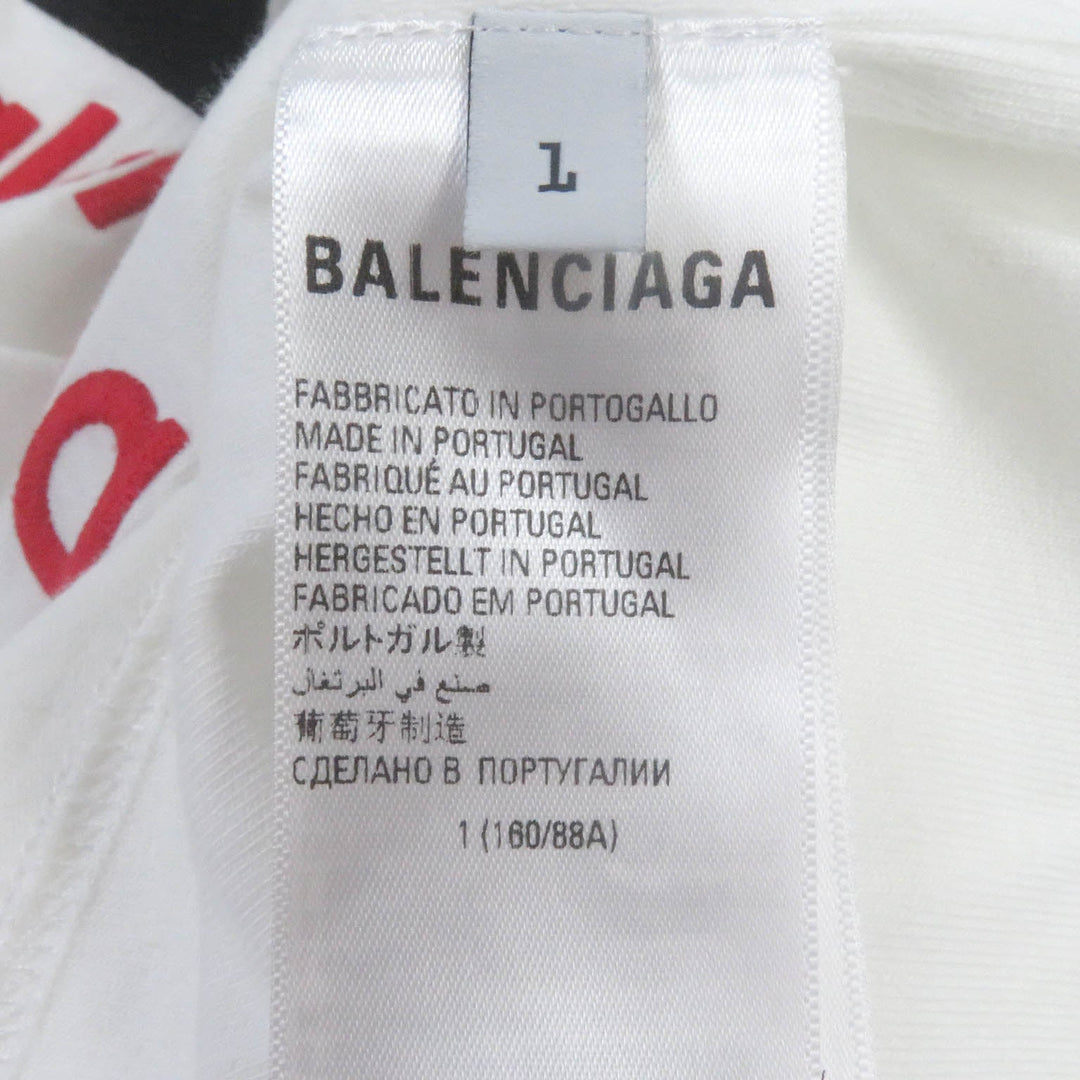 BALENCIAGA Short sleeve T-shirt 731369 Main: 100% cotton, Part: 96% cotton, Part: 4% polyurethane, Part: 100% polyester white Performance Logo Aditas Collaboration mens 1 Used Authentic