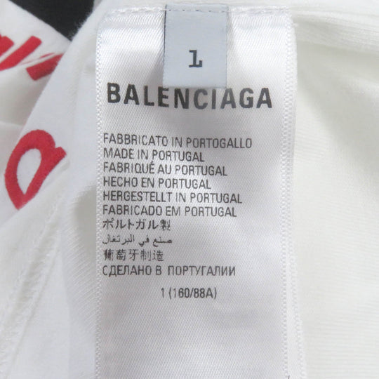 BALENCIAGA Short sleeve T-shirt 731369 Main: 100% cotton, Part: 96% cotton, Part: 4% polyurethane, Part: 100% polyester white Performance Logo Aditas Collaboration mens 1 Used Authentic