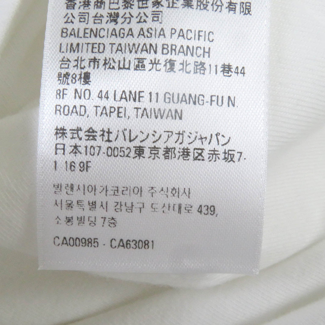 BALENCIAGA Short sleeve T-shirt 731369 Main: 100% cotton, Part: 96% cotton, Part: 4% polyurethane, Part: 100% polyester white Performance Logo Aditas Collaboration mens 1 Used Authentic