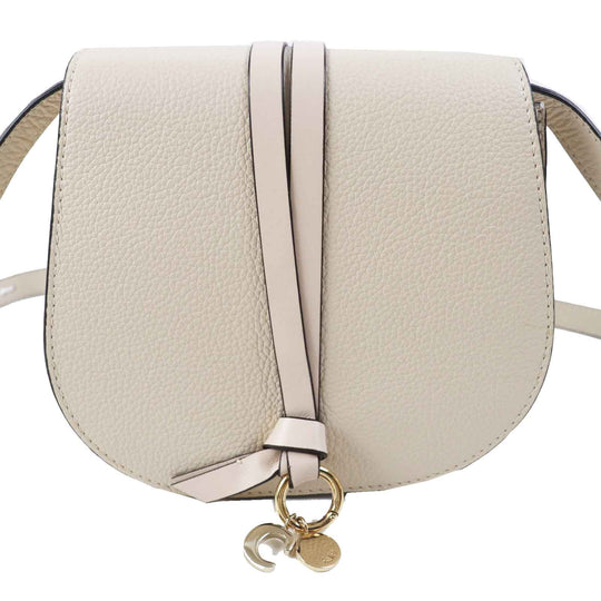Chloe Shoulder Bag CHC22AP757F Main: Leather Ivory Alphabet Mini Saddlebag Women Used Authentic