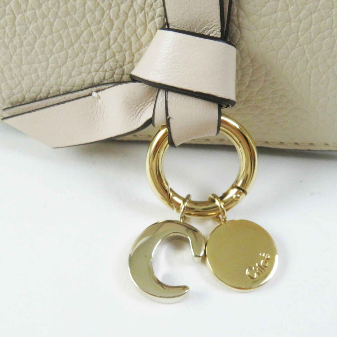 Chloe Shoulder Bag CHC22AP757F Main: Leather Ivory Alphabet Mini Saddlebag Women Used Authentic
