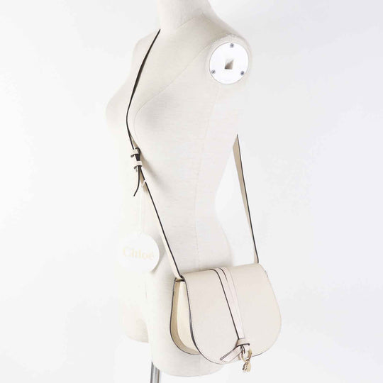 Chloe Shoulder Bag CHC22AP757F Main: Leather Ivory Alphabet Mini Saddlebag Women Used Authentic