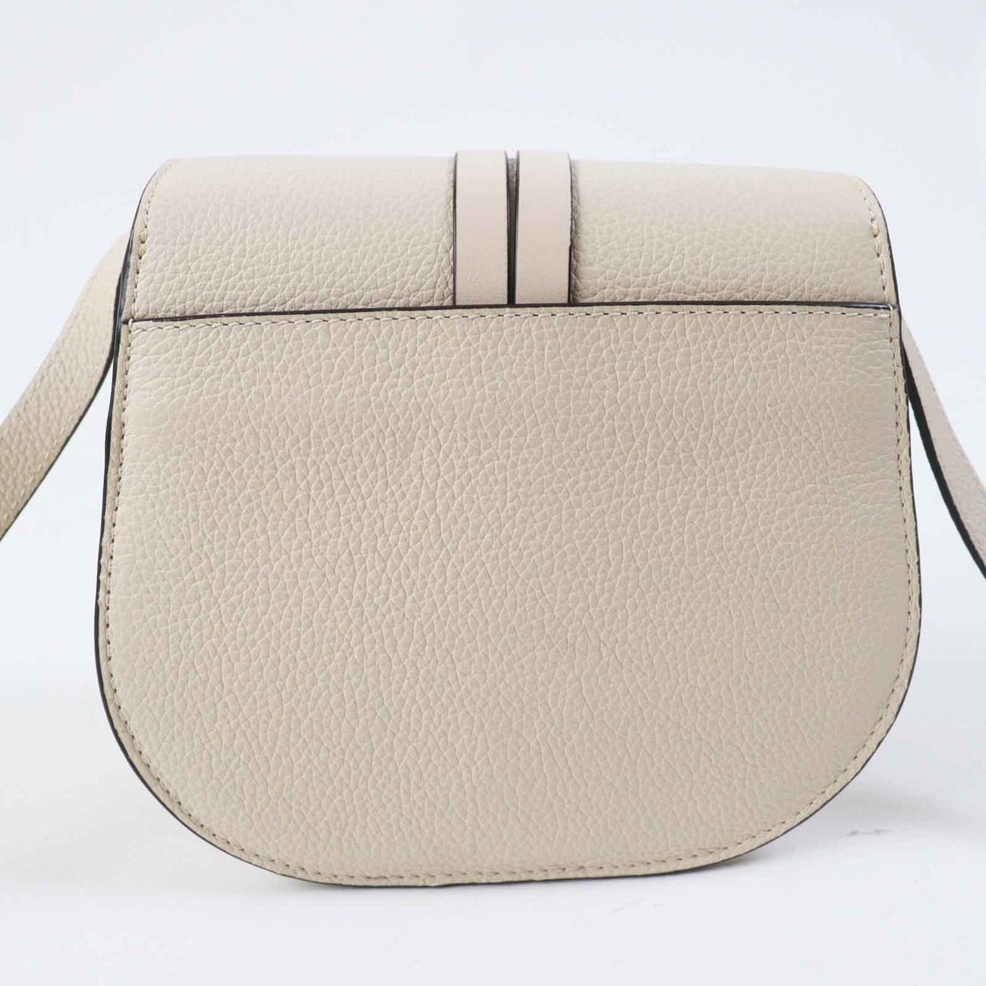 Chloe Shoulder Bag CHC22AP757F Main: Leather Ivory Alphabet Mini Saddlebag Women Used Authentic