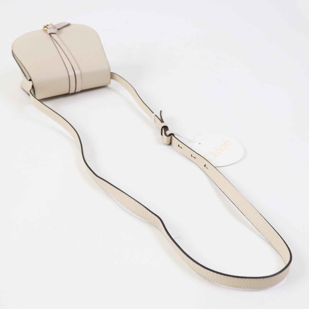 Chloe Shoulder Bag CHC22AP757F Main: Leather Ivory Alphabet Mini Saddlebag Women Used Authentic