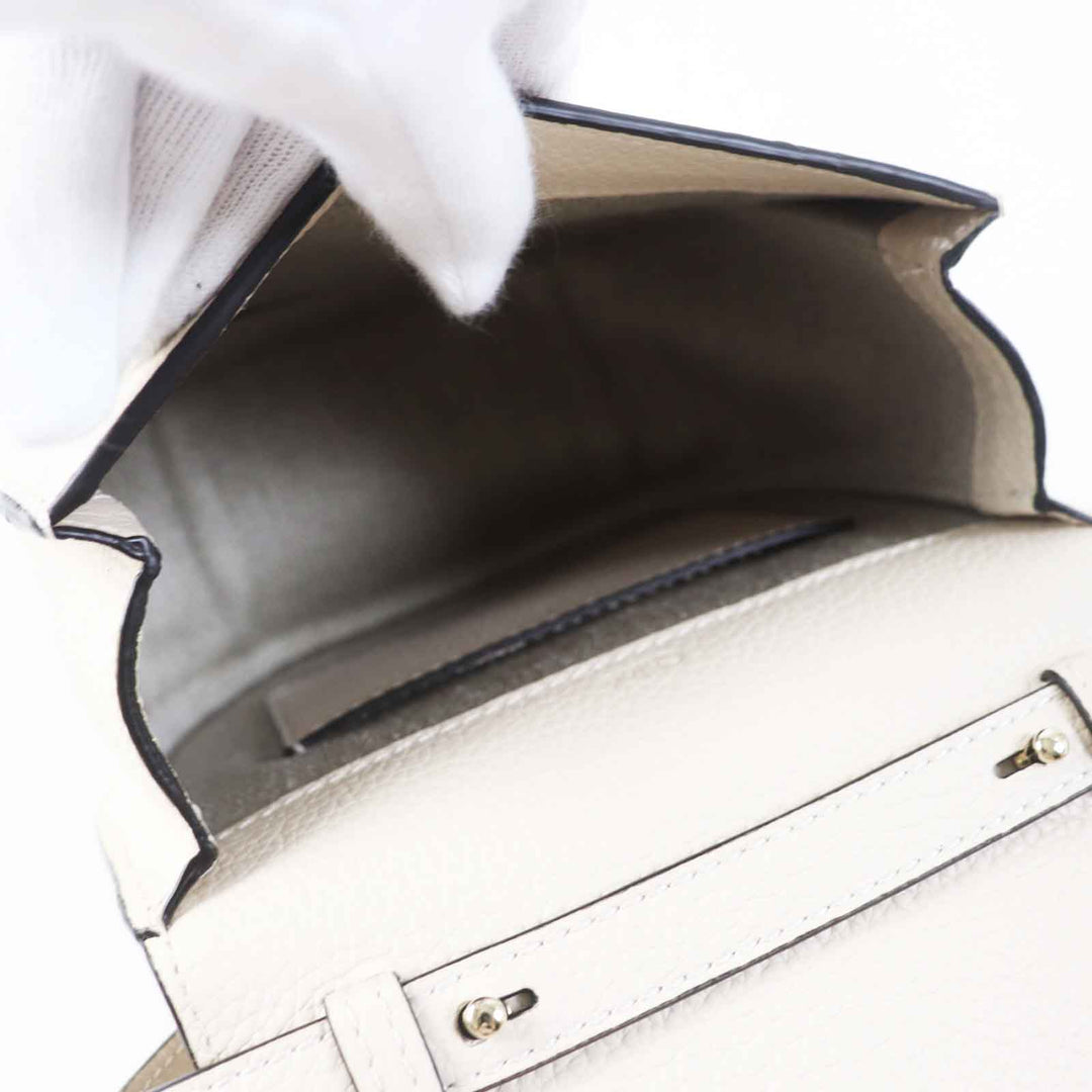 Chloe Shoulder Bag CHC22AP757F Main: Leather Ivory Alphabet Mini Saddlebag Women Used Authentic