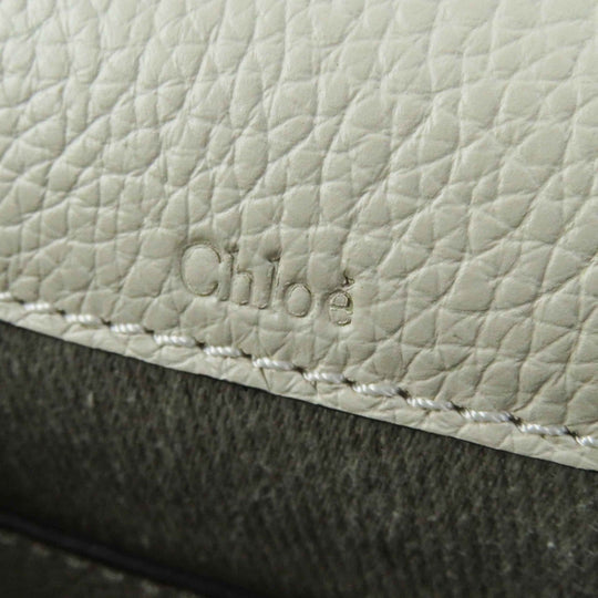 Chloe Shoulder Bag CHC22AP757F Main: Leather Ivory Alphabet Mini Saddlebag Women Used Authentic