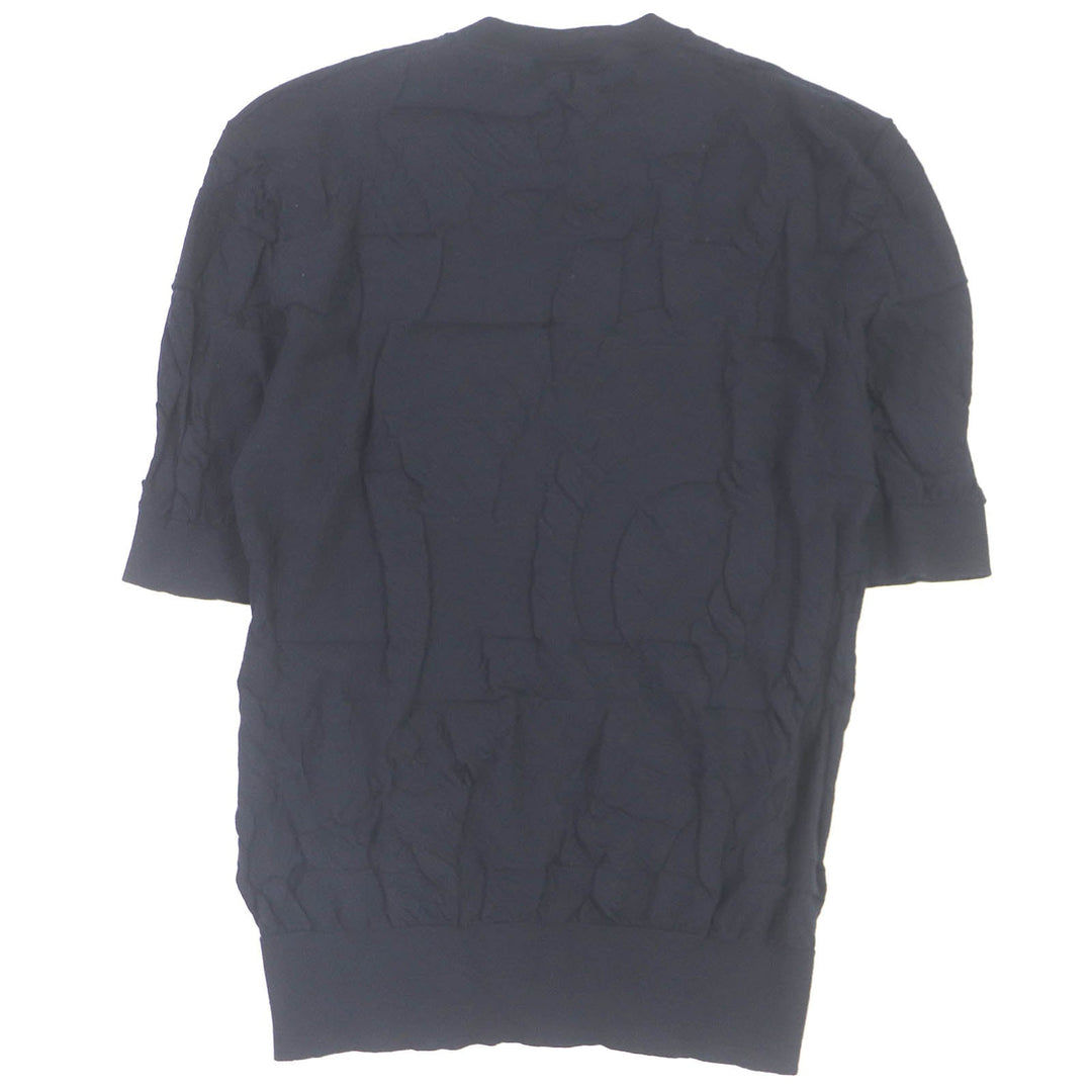 HERMES Short sleeve knit Main: 100% wool Navy Jeu de points harnais mens S Used Authentic
