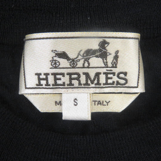 HERMES Short sleeve knit Main: 100% wool Navy Jeu de points harnais mens S Used Authentic