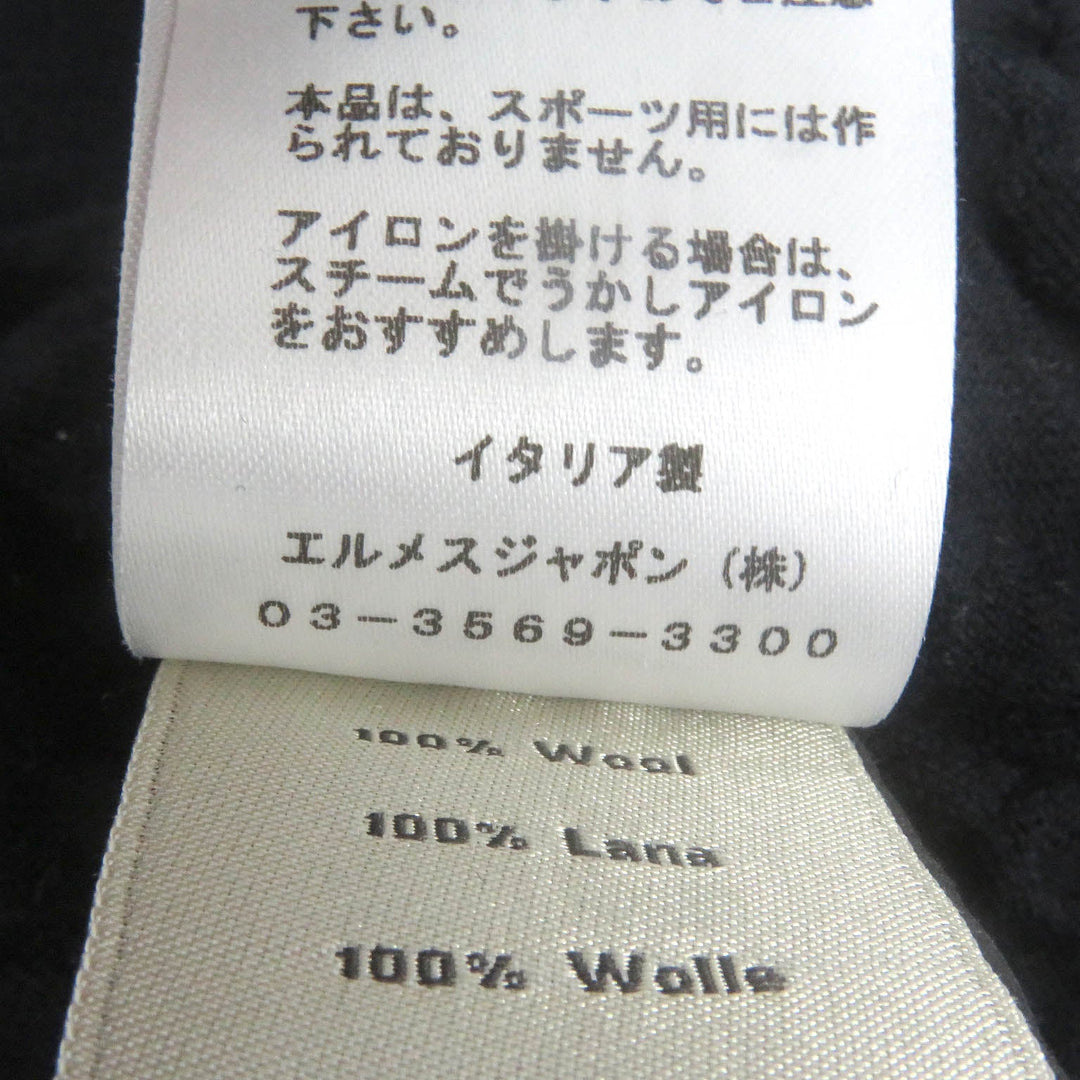HERMES Short sleeve knit Main: 100% wool Navy Jeu de points harnais mens S Used Authentic