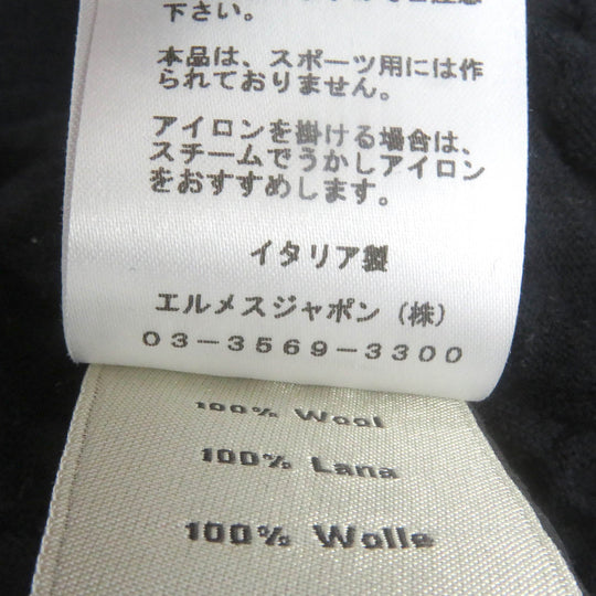HERMES Short sleeve knit Main: 100% wool Navy Jeu de points harnais mens S Used Authentic