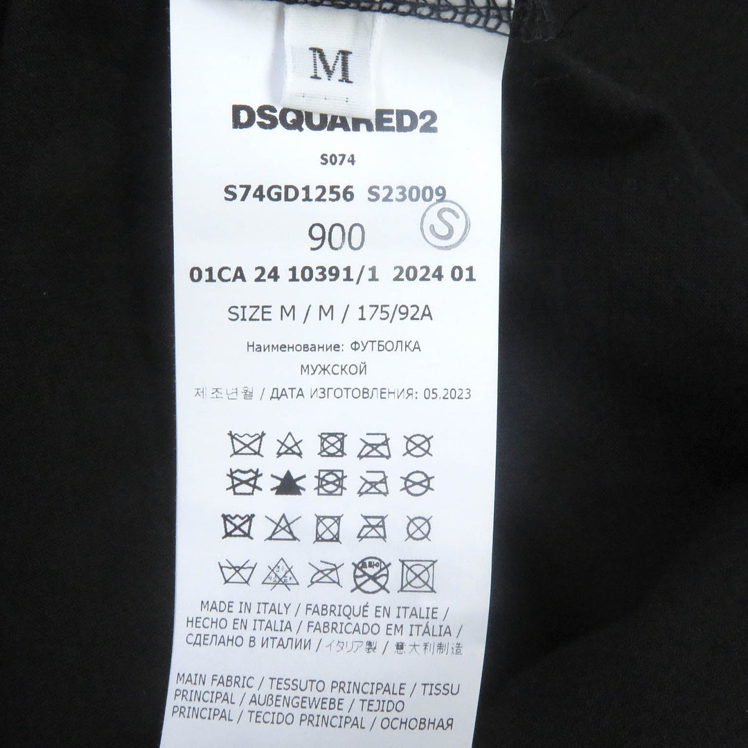 DSQUARED2 Short sleeve T-shirt S74GD1256 Main: 100% cotton black mens M Used Authentic