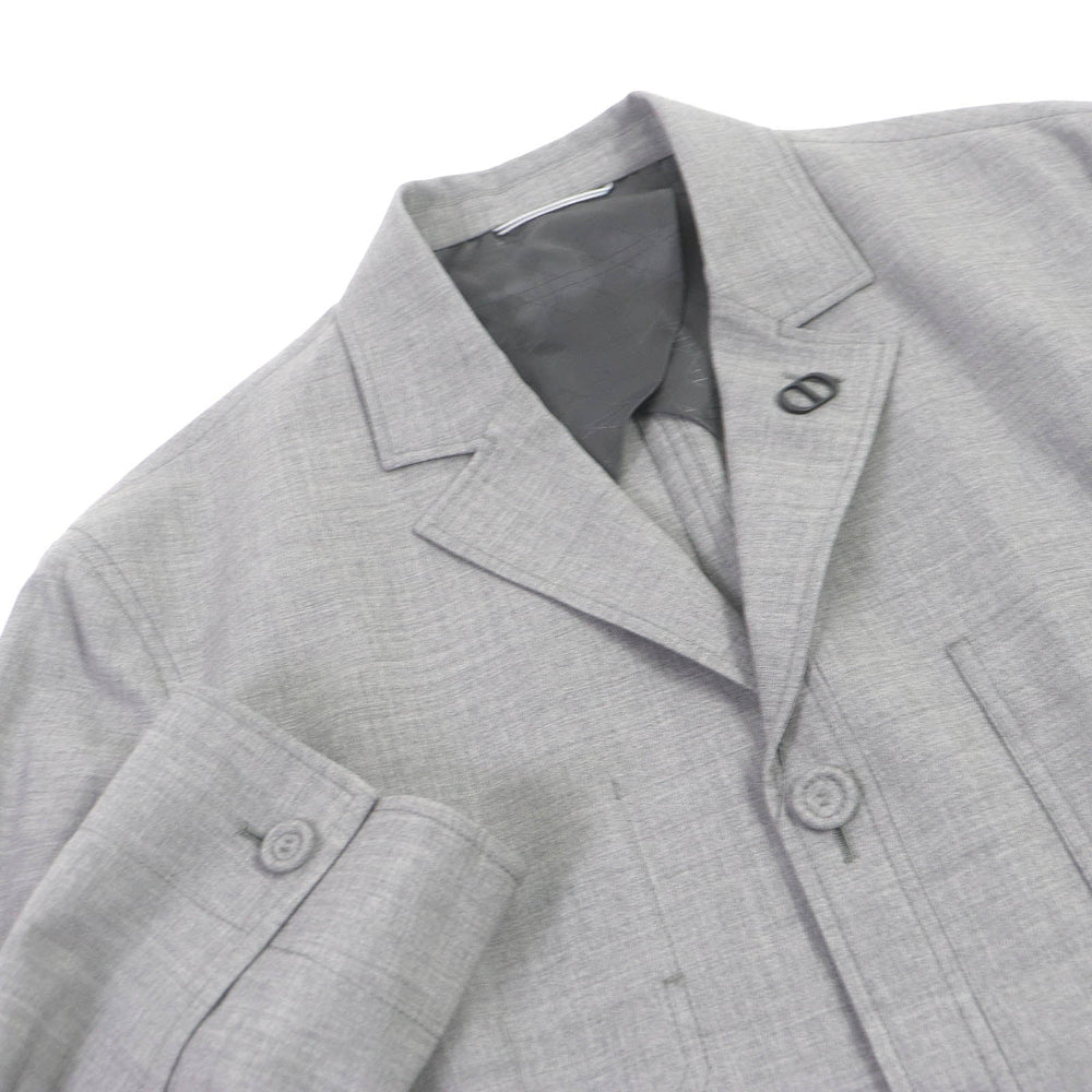 Dior HOMME tailored jacket 313C203A5725 Outer: 96% virgin wool, Outer: 4% elastane (polyurethane), Lining: 100% cupra gray mens 46 Used Authentic