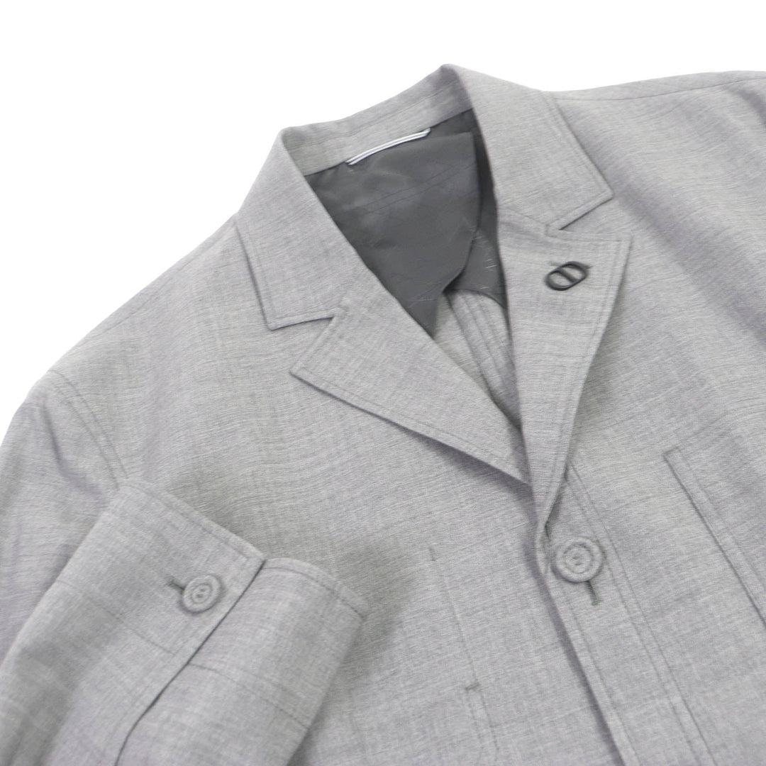 Dior HOMME tailored jacket 313C203A5725 Outer: 96% virgin wool, Outer: 4% elastane (polyurethane), Lining: 100% cupra gray mens 46 Used Authentic