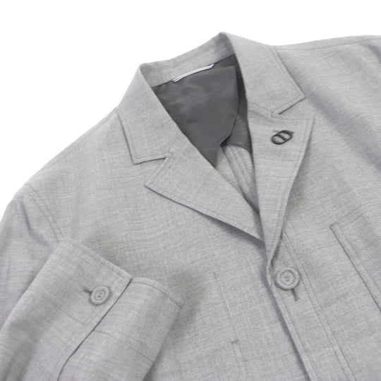 Dior HOMME tailored jacket 313C203A5725 Outer: 96% virgin wool, Outer: 4% elastane (polyurethane), Lining: 100% cupra gray mens 46 Used Authentic
