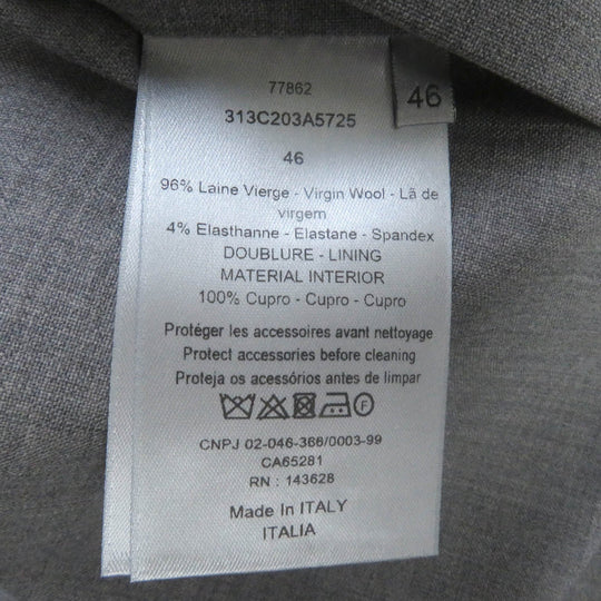 Dior HOMME tailored jacket 313C203A5725 Outer: 96% virgin wool, Outer: 4% elastane (polyurethane), Lining: 100% cupra gray mens 46 Used Authentic