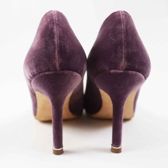 MANOLO BLAHNIK pumps Main: Velour purple Hangishi Women 34 Used Authentic