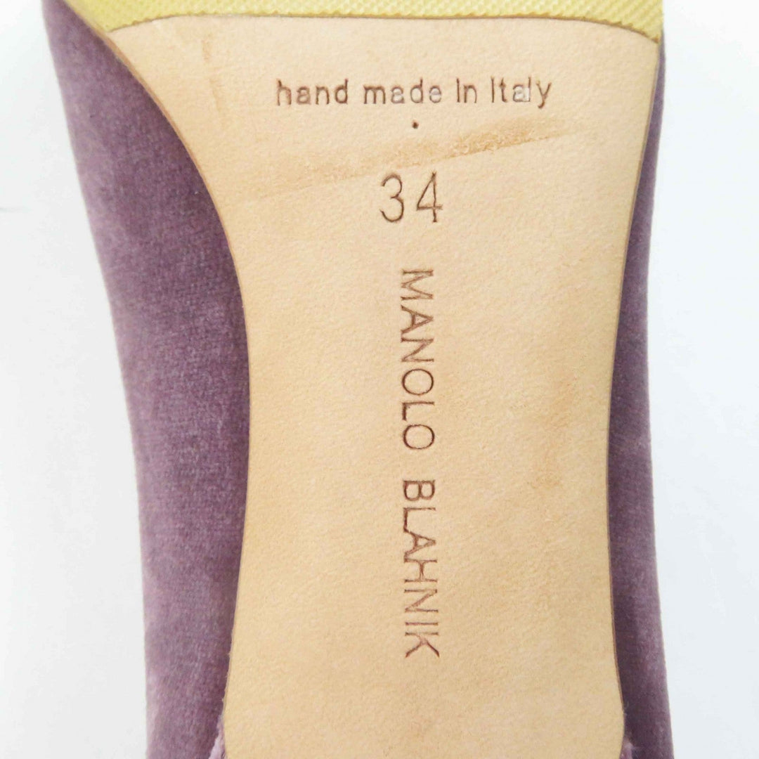 MANOLO BLAHNIK pumps Main: Velour purple Hangishi Women 34 Used Authentic