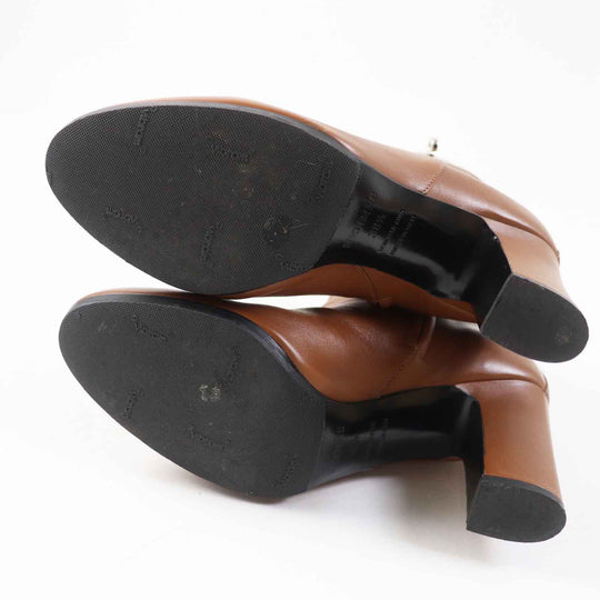 HERMES short boots Main: Leather Brown JOUEUSE Women 38 1/2 Used Authentic