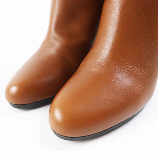 HERMES short boots Main: Leather Brown JOUEUSE Women 38 1/2 Used Authentic
